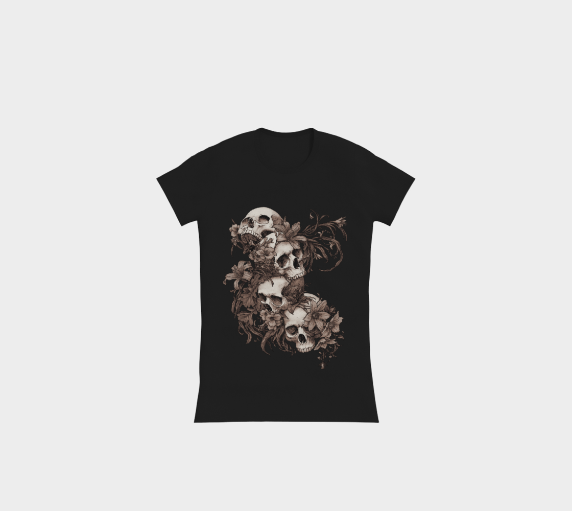 Garden of skulls (sepia). SlimFit T-shirt.