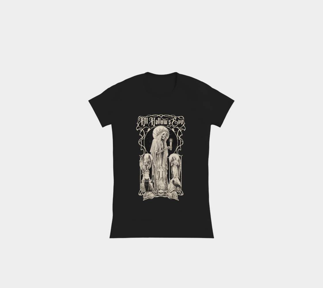 All Hallow's Eve. Comfort slimfit t-shirt - old-school dark art, Art Nouveau.