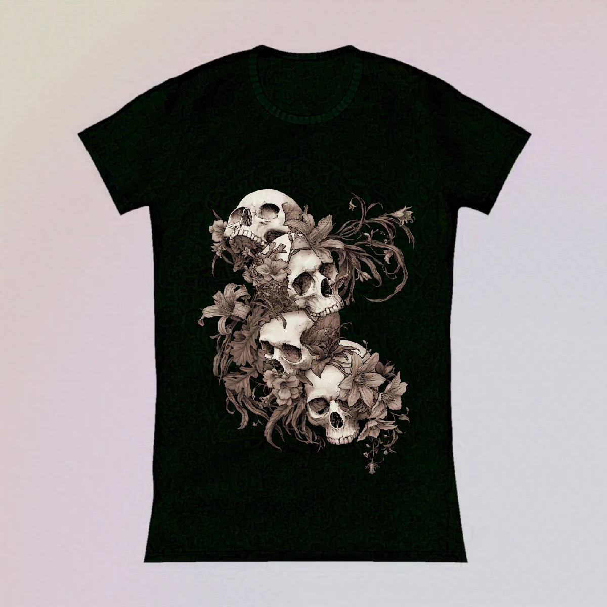 Garden of skulls (sepia). SlimFit T-shirt.