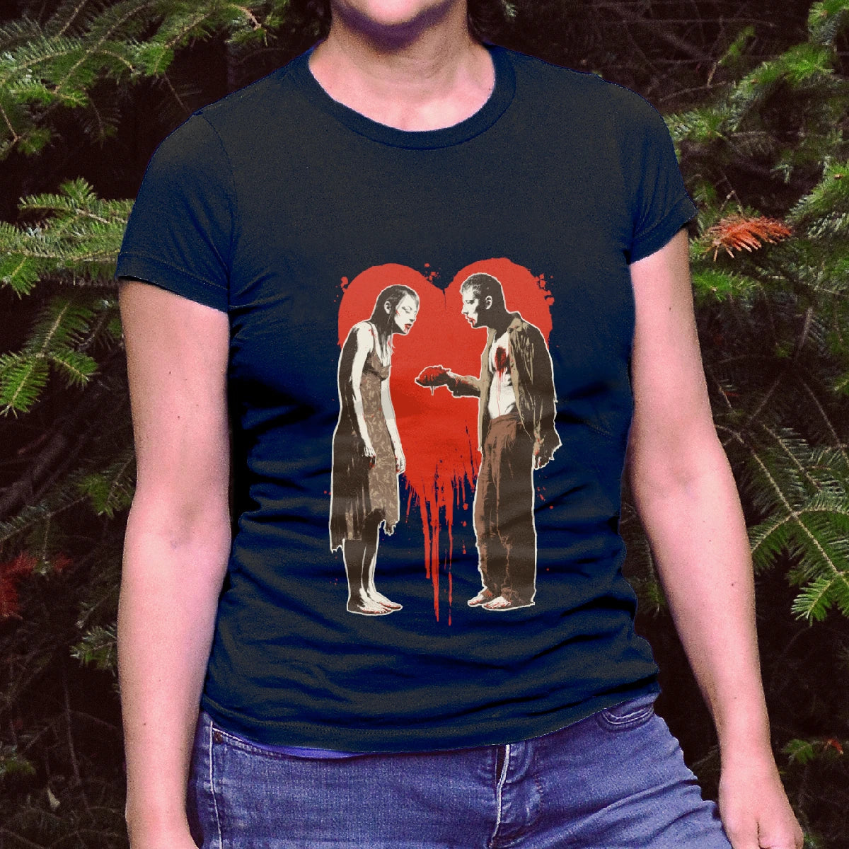 Zombie romance. T-shirt ajusté