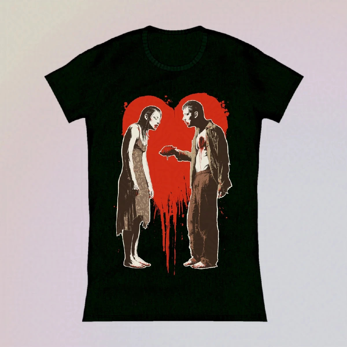 Zombie romance. T-shirt ajusté