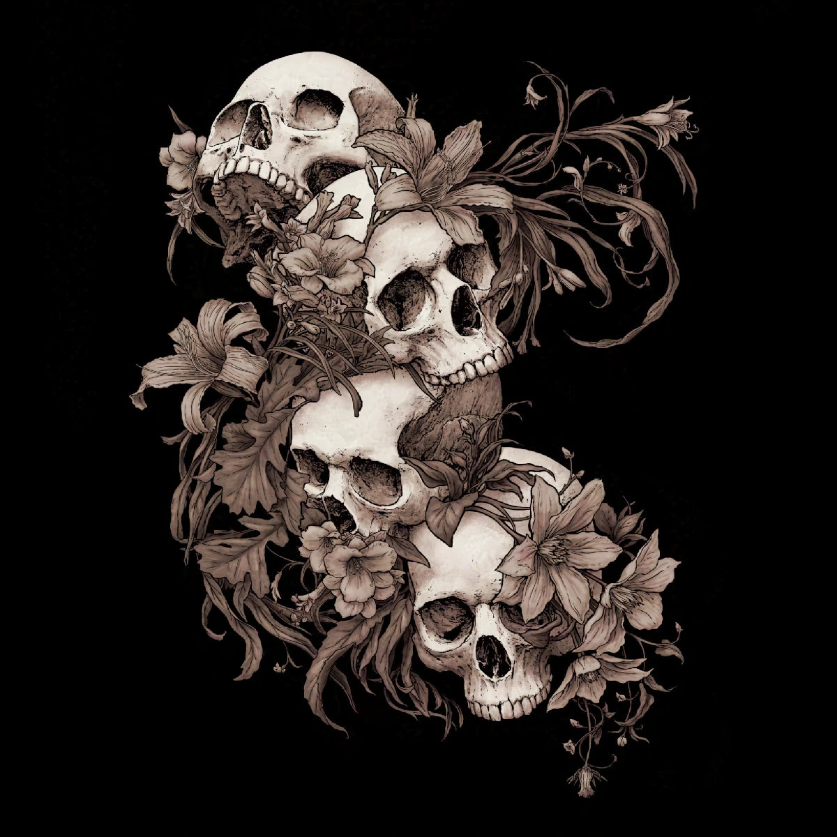 Garden of Skulls (Sepia). Confort T-shirt