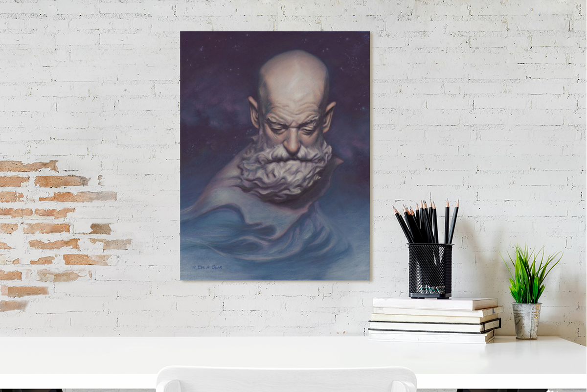 Chronos. Smooth white metal print. Ready to hang.