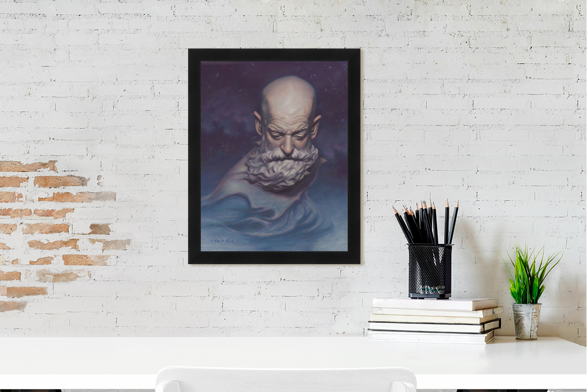 Chronos. Smooth white metal print. Ready to hang.