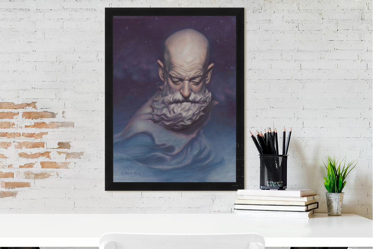 Chronos. Smooth white metal print. Ready to hang.