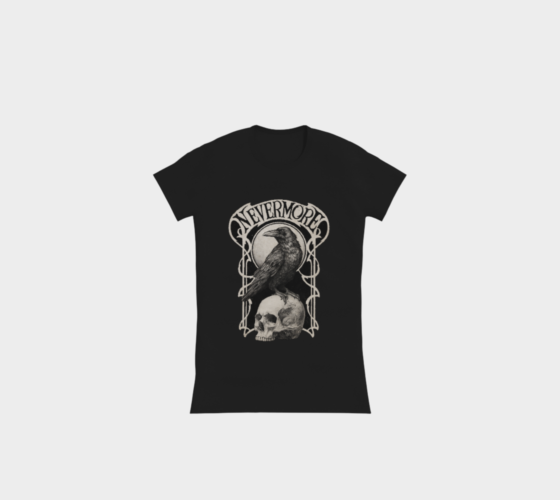 Nevermore. Slimfit T-Shirt - for Edgar Allan Poe fans and classic Gothic horror lovers.